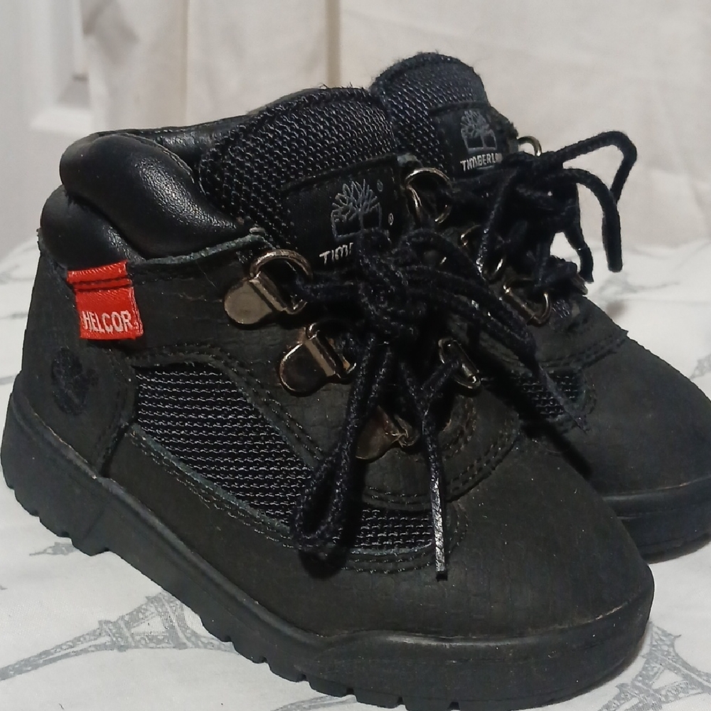 Timberland Kids Black and Red Boots
